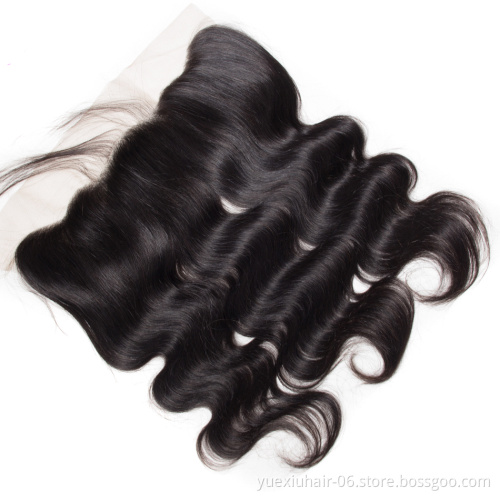 Mink Brazilian Virgin Human Hair Bundles With Lace Frontal Closure 8A Grade Virgin Unprocessed Body Wave Hair Extension
